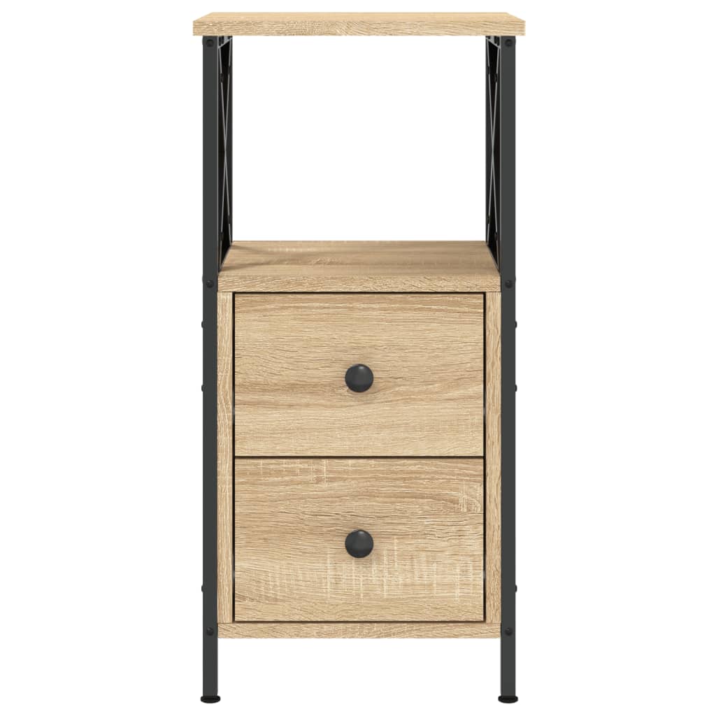 Mesita De Noche Madera De Ingeniería Roble Sonoma 34x35,5x70 Cm_4