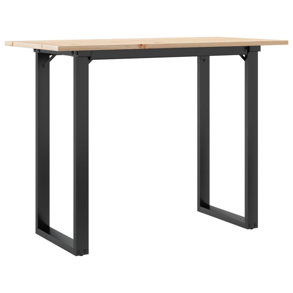 Mesa De Comedor Marco O Madera Maciza Pino Y Acero 100x50x75cm_4