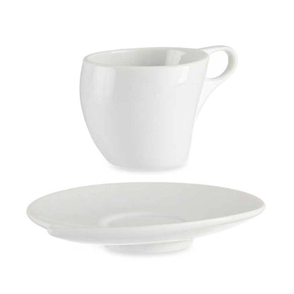 Set 6 Tazas Porcelana Blanca C Plato 120 Colección Vessia_3