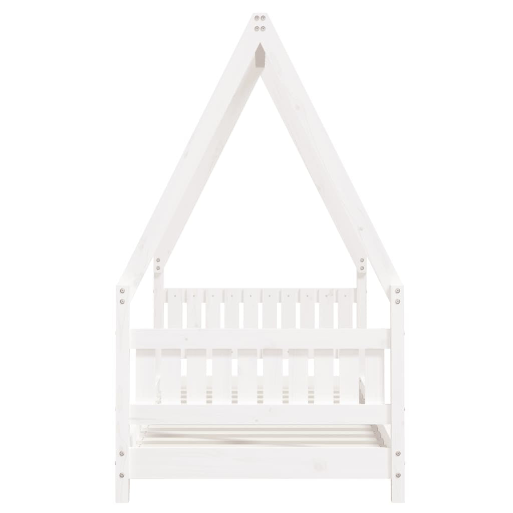Vidaxl Estructura De Cama Para Niños Madera De Pino Blanco 80x160 Cm_4