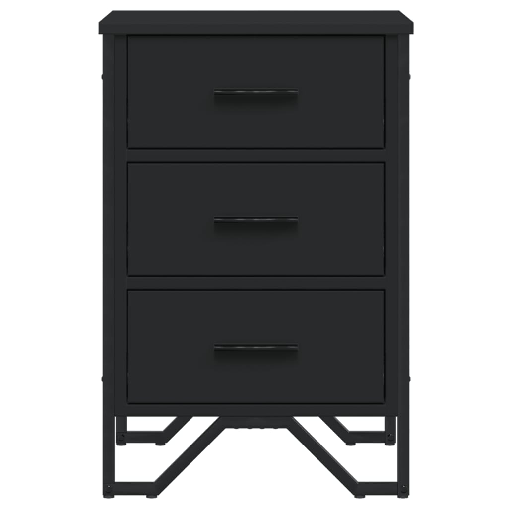 Mesita De Noche Madera De Ingeniería Negro 40x41x60 Cm_3