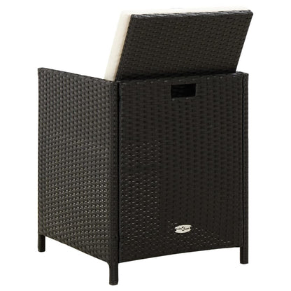 Vidaxl Conjunto De Silla De Jardín Y Taburete 4 Piezas Negra Ratán Pe_4