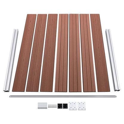 Set De Panel De Valla Wpc Marrón 699x146 Cm / Vetonek_1