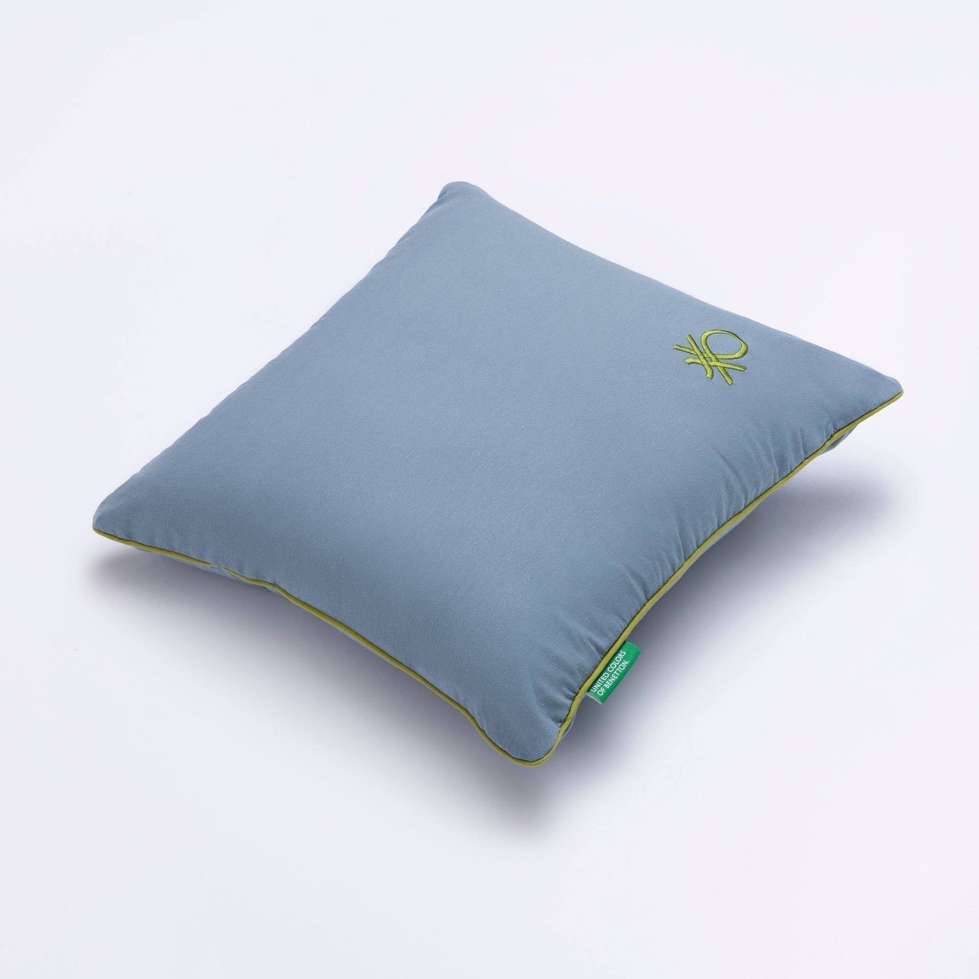 Cojín 45x45cm 300gr 100% Algodón En Azul Oscuro Y Logo Verde