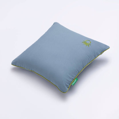 Cojín 45x45cm 300gr 100% Algodón En Azul Oscuro Y Logo Verde