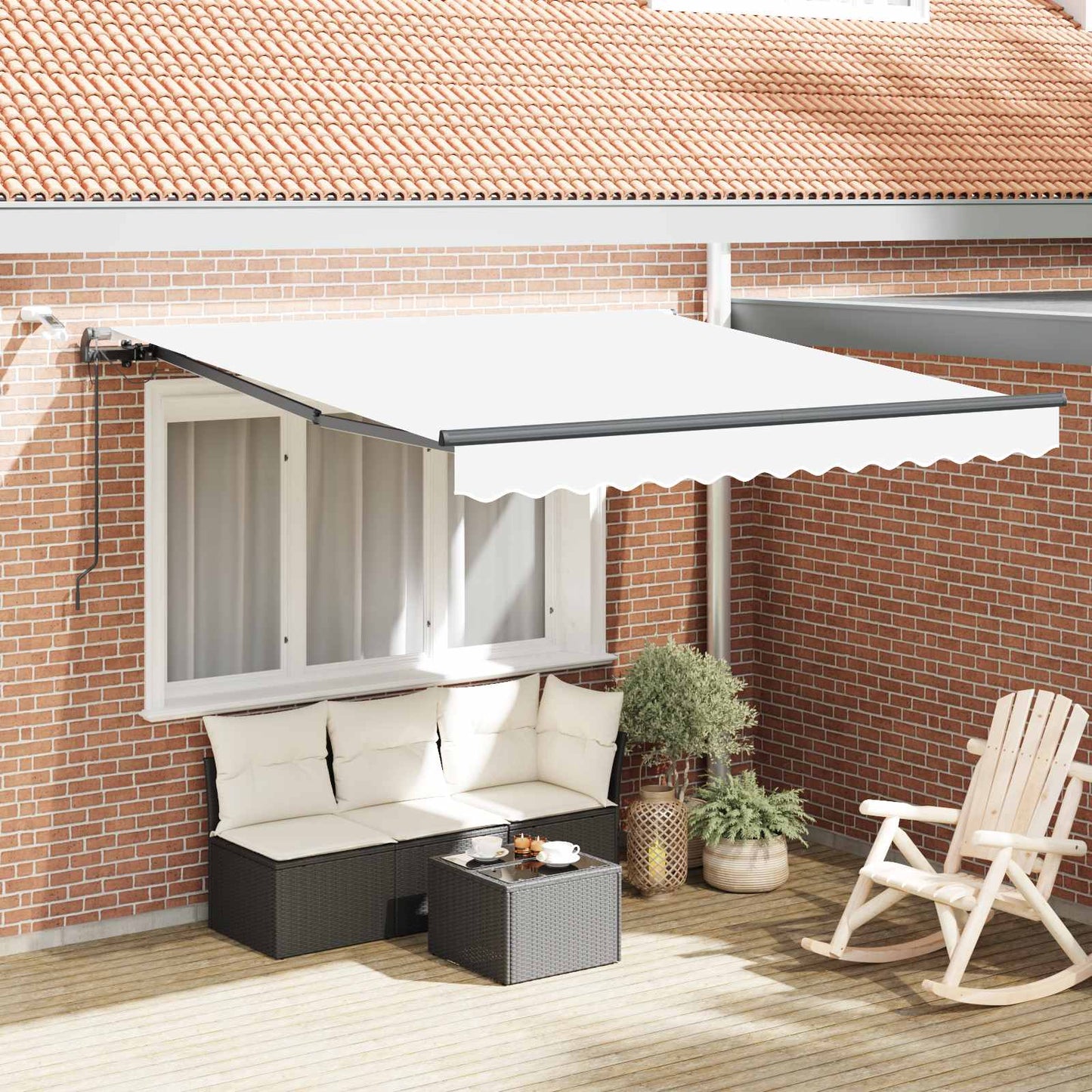 Toldo Retráctil Blanco 350 X 250 Cm Poliéster_1