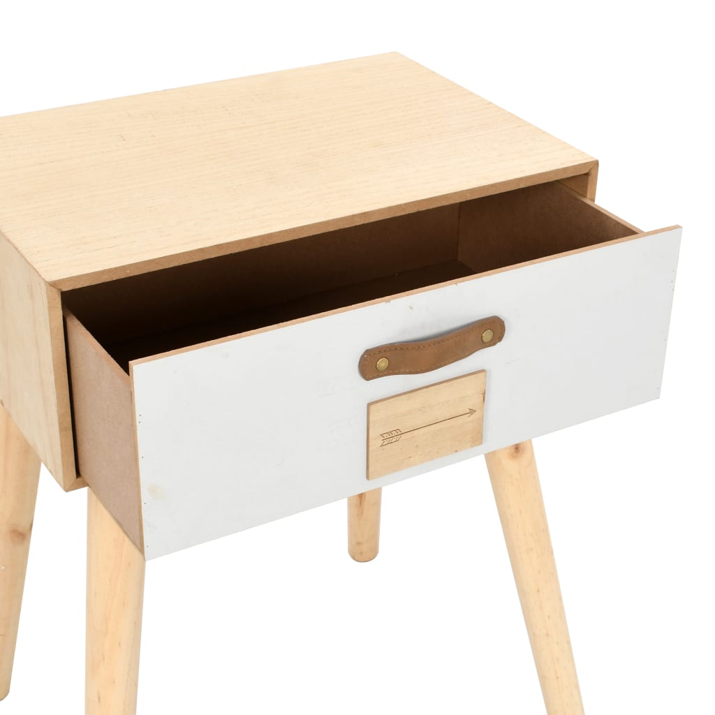 Mesita De Noche Con Cajón Madera Pino Maciza 44x30x58,5 Cm_3
