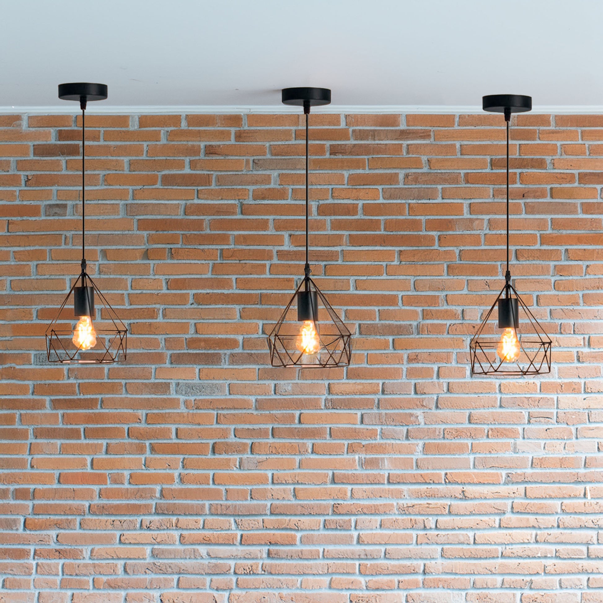 Wellhome Lámpara Suspensión Metálico Negro Ø19x22cm_3