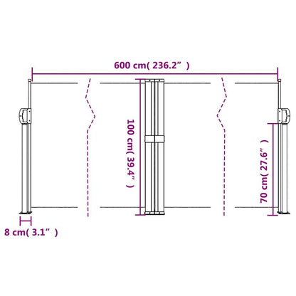 Vidaxl Toldo Lateral Retráctil Gris Antracita 100x600 Cm_2