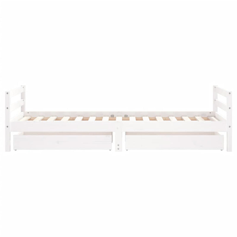 Vidaxl Estructura Cama Infantil Y Cajones Madera Pino Blanco 90x190 Cm_5