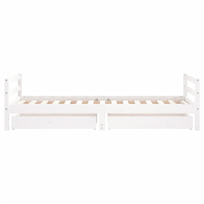 Vidaxl Estructura Cama Infantil Y Cajones Madera Pino Blanco 90x190 Cm_5