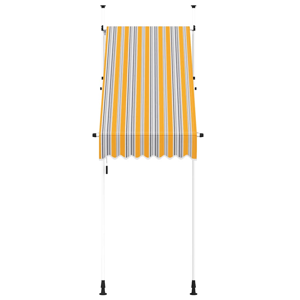 Toldo Manual Retráctil Amarillo Y Azul A Rayas 100 Cm_2