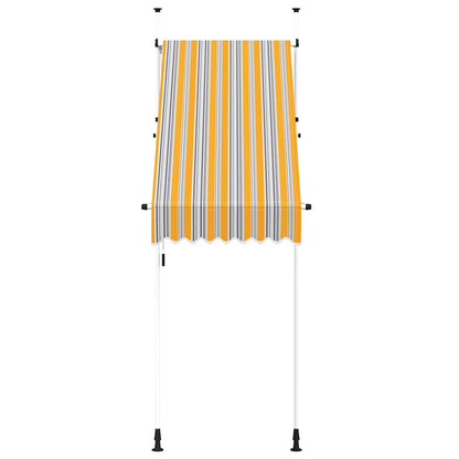 Toldo Manual Retráctil Amarillo Y Azul A Rayas 100 Cm_2