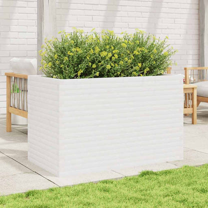 Jardinera Madera Maciza De Pino Blanco 110x60x68,5 Cm_2
