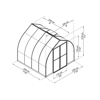 Bella Invernadero de jardín244x244x219 cm