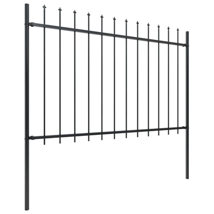 Valla De Jardín Con Puntas De Lanza Acero Negro 5,1x1,2 M / Vetonek_4