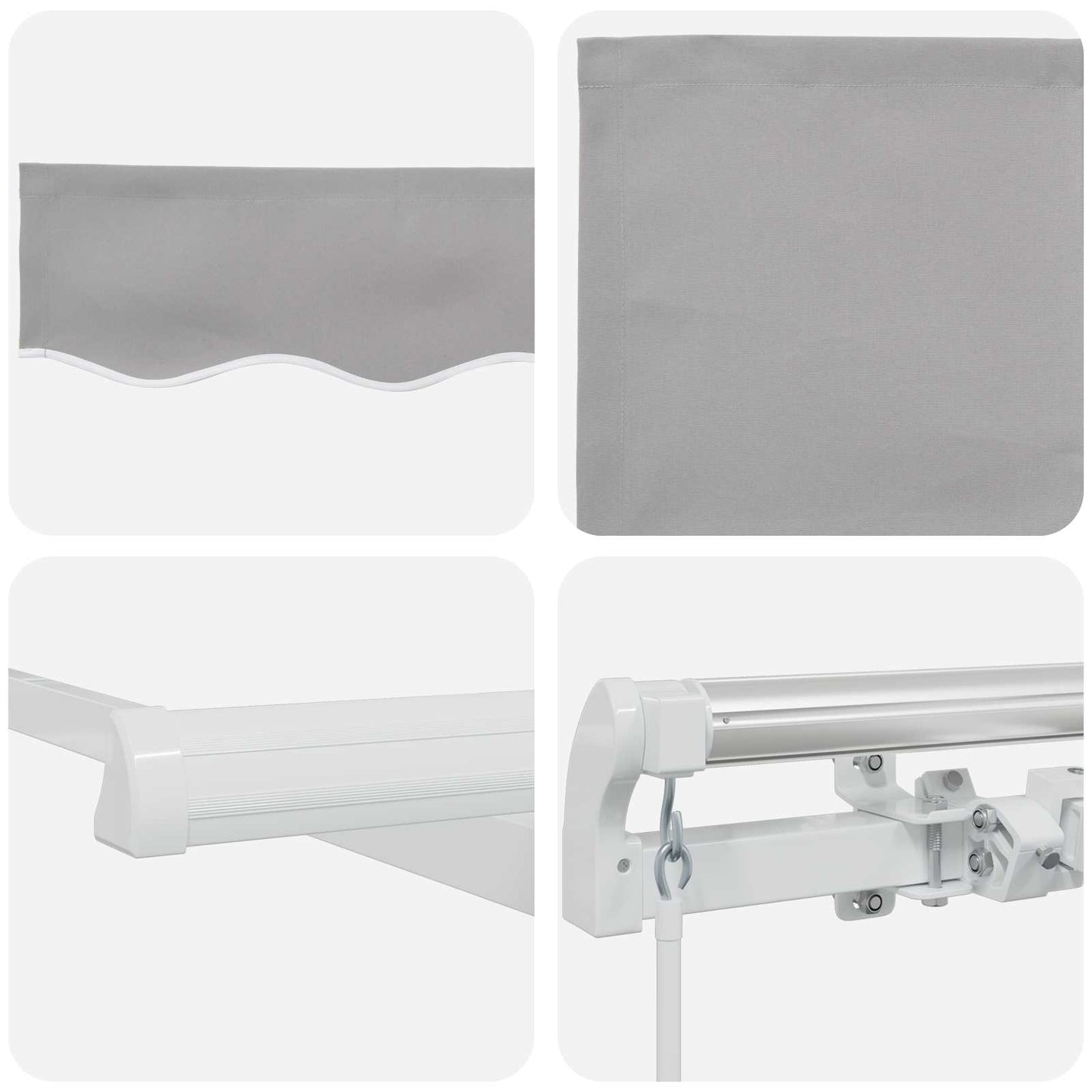 Toldo Retráctil Gris Claro 400 X 300 Cm Poliéster Y Aluminio_3