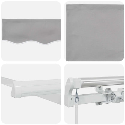Toldo Retráctil Gris Claro 400 X 300 Cm Poliéster Y Aluminio_3