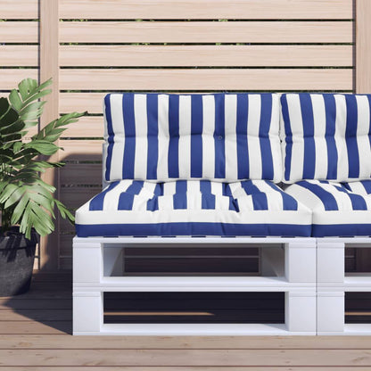 Vidaxl Cojín Para Palés Tela A Rayas Azul Y Blanco 80x40x12 Cm_1