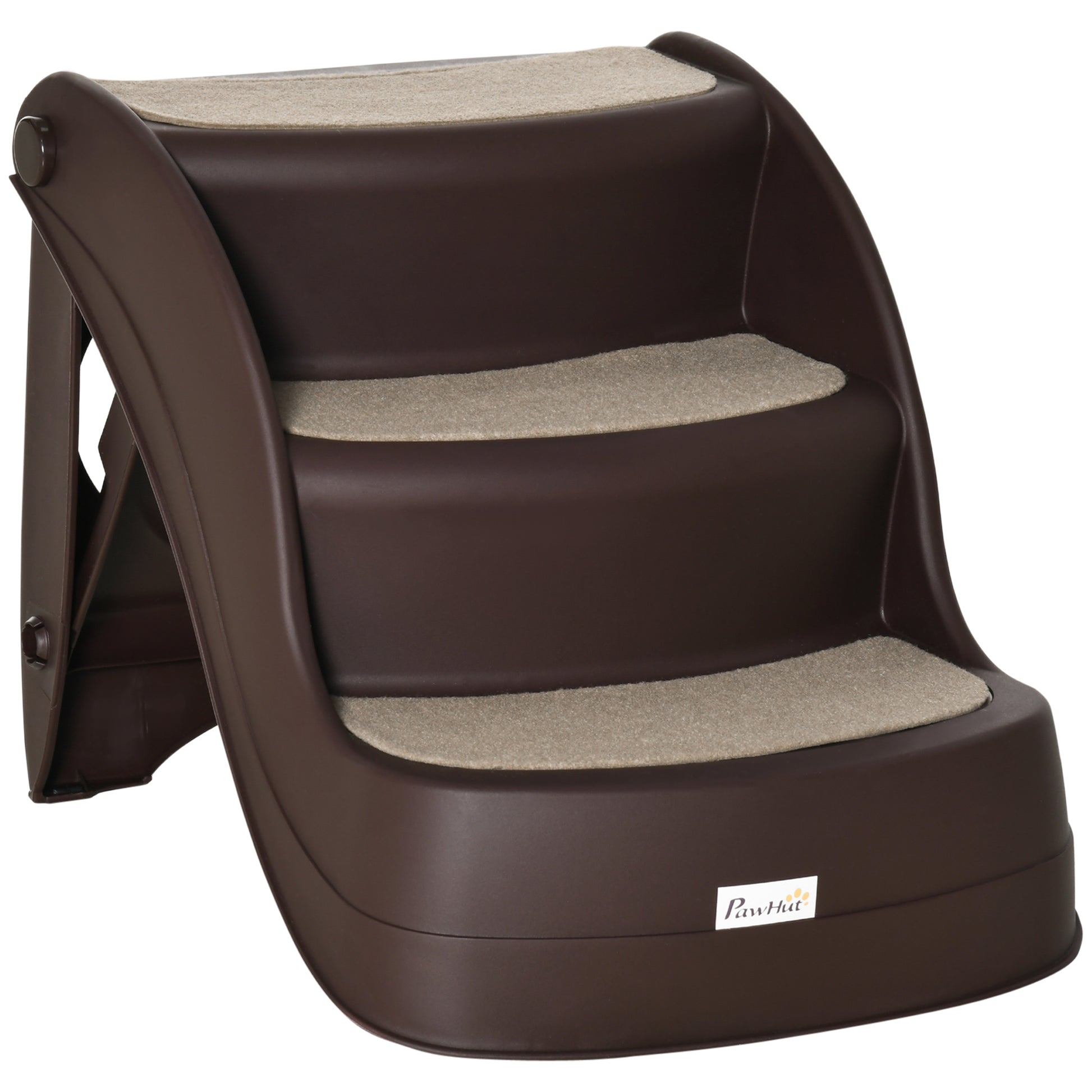 Pawhut Escalera Para Perros Plegable Con Alfombras Antideslizantes 49x38x38 Cm_0