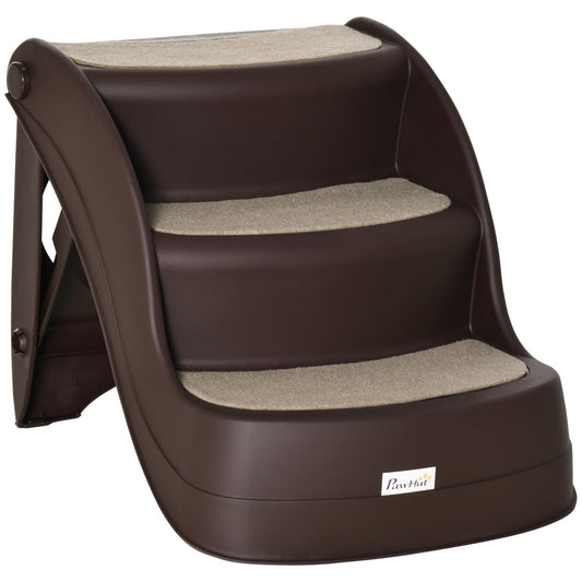 Pawhut Escalera Para Perros Plegable Con Alfombras Antideslizantes 49x38x38 Cm_0