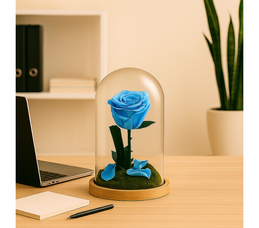 Mundo Eterno Rosa En Cúpula Azul Claro 12x20cm