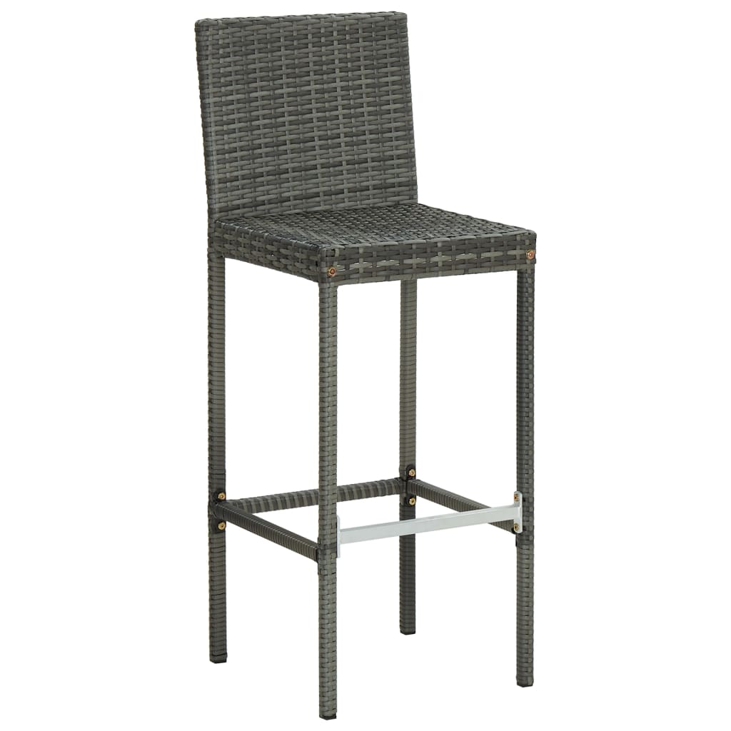 Taburetes De Cocina Con Cojines 6 Uds Ratán Sintético Gris_2