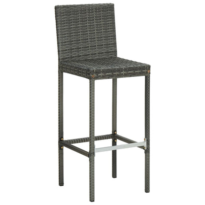 Taburetes De Cocina Con Cojines 6 Uds Ratán Sintético Gris_2