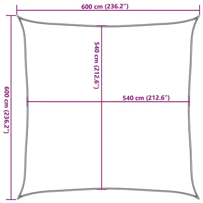 Vidaxl Toldo De Vela Rojo Hdpe 160 G/m² 6x6 M_2