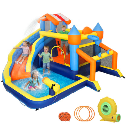 Aiyaplay Castillo Hinchable Acuático 8 En 1 Con Soplador 550w Tobogán Trampolín_0