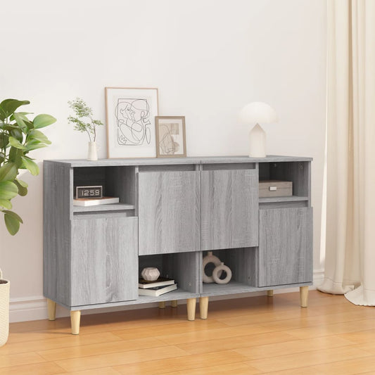 Aparadores 2 Uds Madera Contrachapada Gris Sonoma 60x35x70 Cm_0