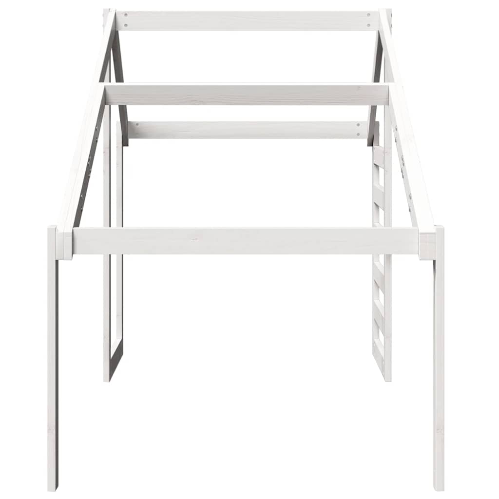 Techo De Cama Infantil Madera Maciza Pino Blanco 188x97x113 Cm_4