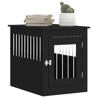 Jaula Para Perros Estilo Mueble Negro 55x75x65 Cm De Madera_3