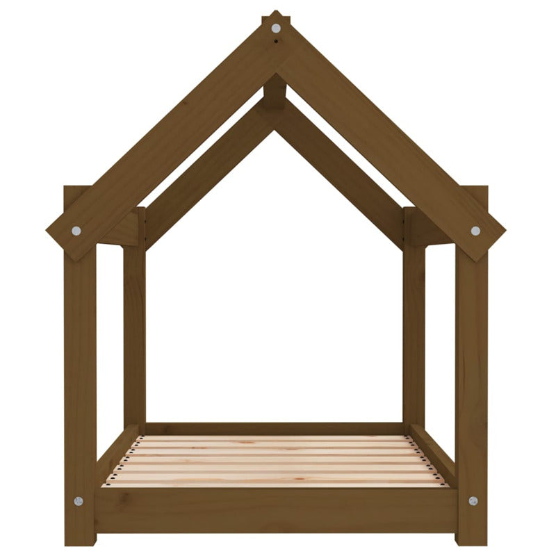 Vidaxl Cama Para Perros Madera Maciza Pino Marrón Miel 81x60x70 Cm_5