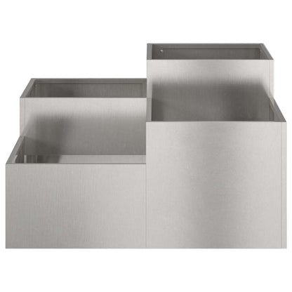 Maceta Para Jardín Plateado 100 X 100 X 48 Cm Acero Inoxidable_4