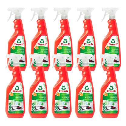 Pack 10x Limpia Vitro e Inducción Naranja eco Frosch 750 ml