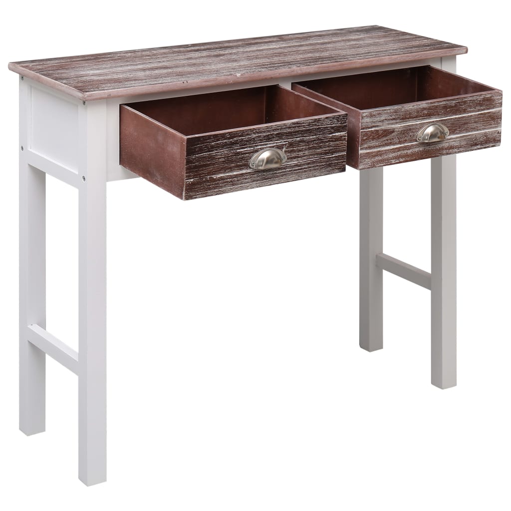 Mesa Consola De Madera Marrón 90x30x77 Cm_1