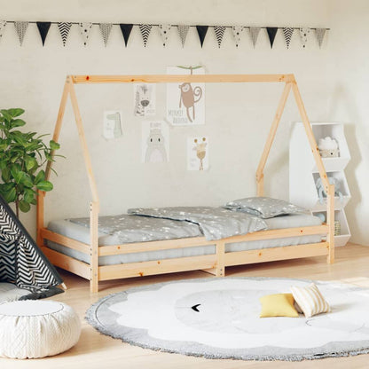 Vidaxl Estructura De Cama Infantil Madera Maciza De Pino 90x190 Cm_1
