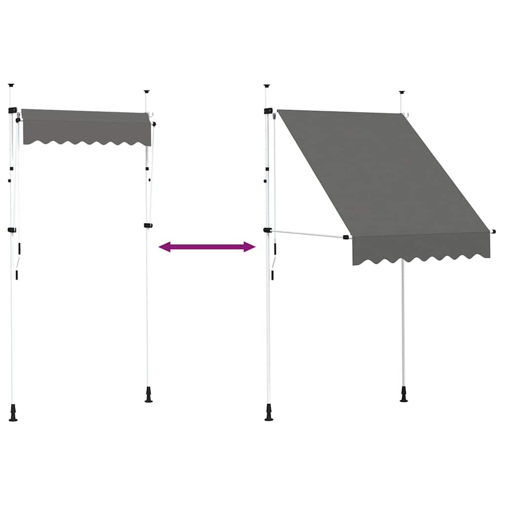 Toldo Retráctil De Funcionamiento Manual Antracita 150 Cm_5