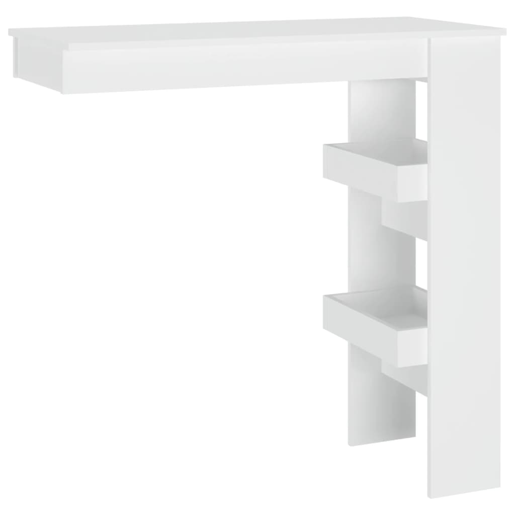 Mesa De Bar De Pared Madera Contrachapada Blanco 102x45x103,5cm_0