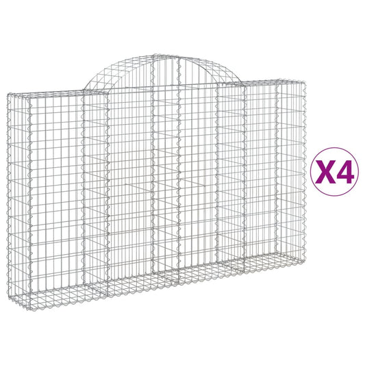 Cestas De Gaviones 4 Uds Forma De Arco Hierro 200x30x120/140 Cm_0