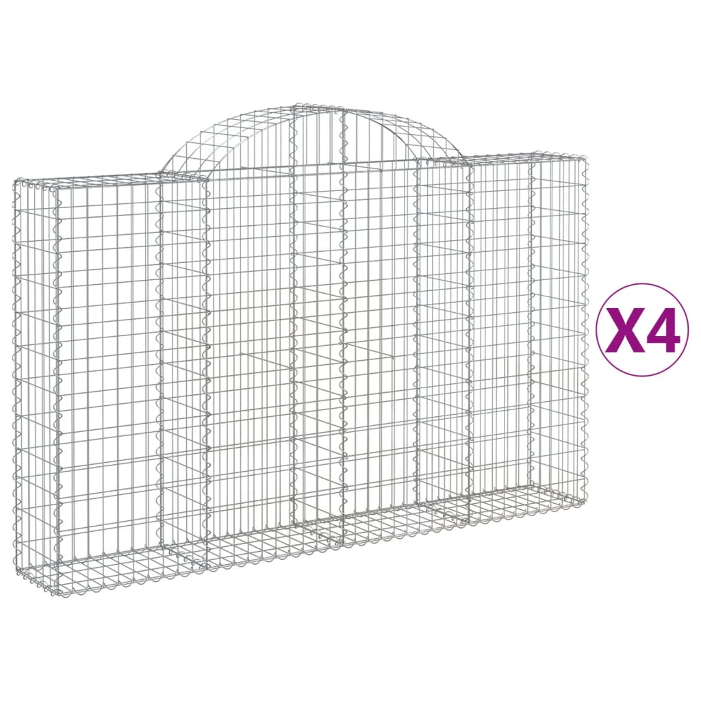 Cestas De Gaviones 4 Uds Forma De Arco Hierro 200x30x120/140 Cm_0