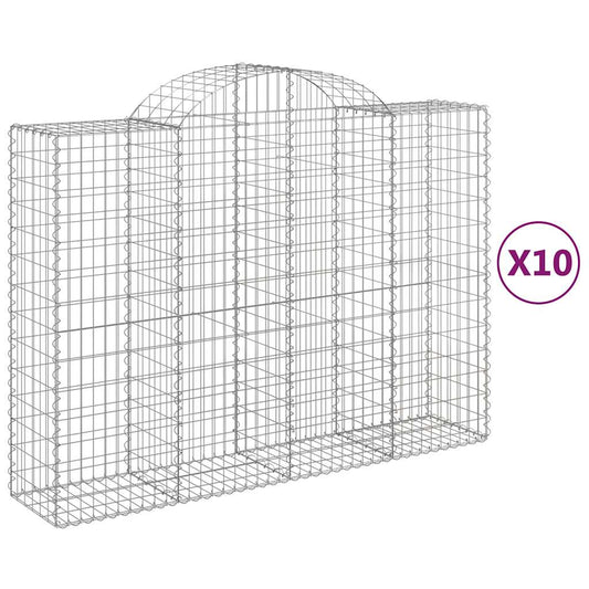 Cestas Gaviones 10 Uds Forma De Arco Hierro 200x50x140/160 Cm_0