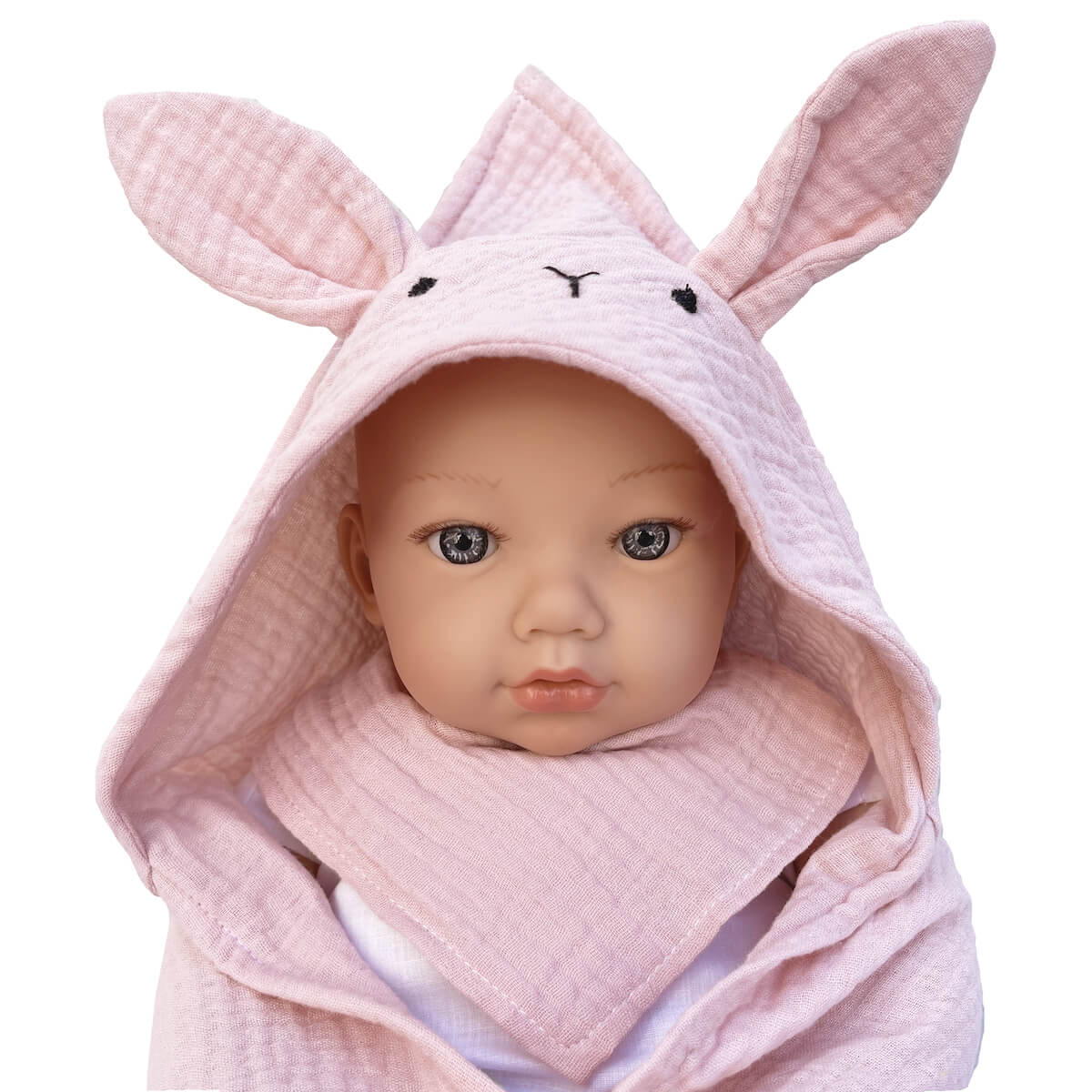Set Toalla-bandana Muñeca Bunny Bobble Rosa_1
