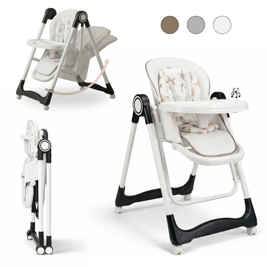 Trona Negra Evolutiva 3 En 1 | Plegable Y Portátil Con Altura | Reposapiés | Respaldo Y Bandeja Todo Ajustables_0