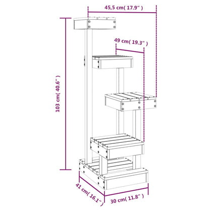 Vidaxl Árbol Para Gatos Madera Maciza Pino Marrón Cera 45,5x49x103 Cm_2