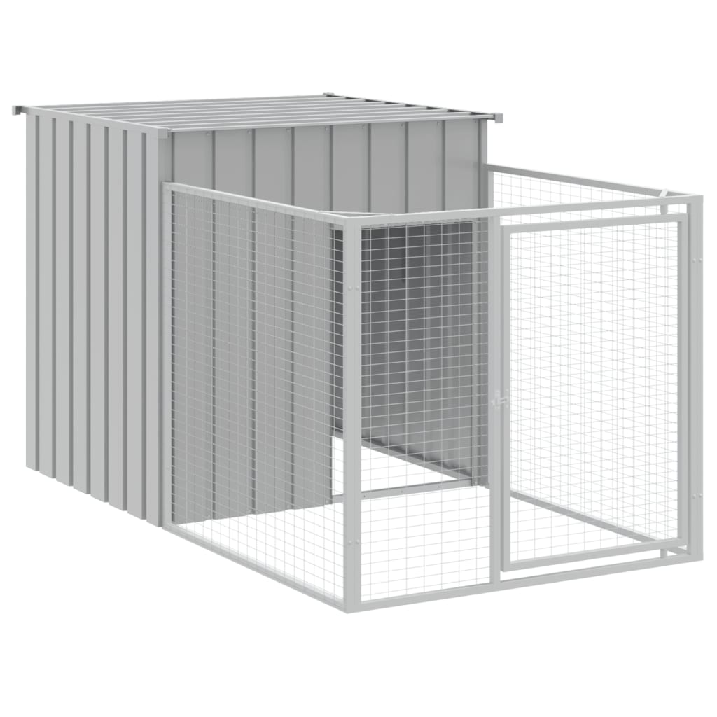 Caseta Perro Corral Acero Galvanizado Gris Claro 110x1017x110cm_5