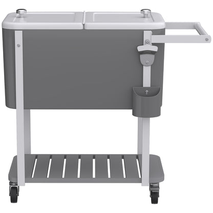 Outsunny Carrito Nevera De 56l Con Ruedas Estante Abrebotellas Gris_3