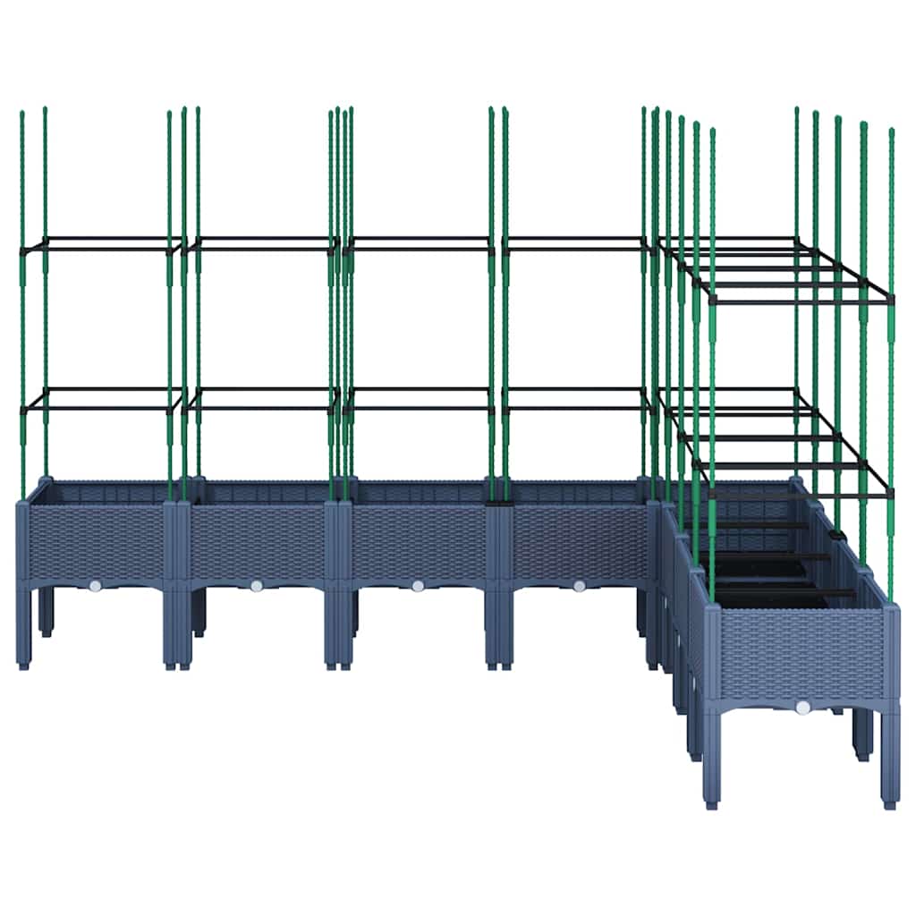 Jardinera Con Enrejado Pp Azul Gris 200x160x142,5 Cm_2