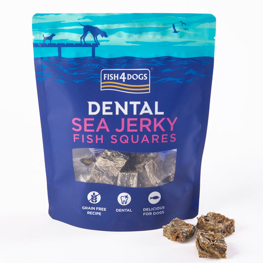 Fish4dogs Snack Dental Natural – Sea Jerky Fish Squares 10x115g_0